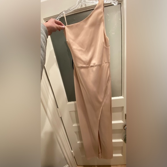 BHLDN Dylan One-Shoulder Satin Side-Slit Gown - Picture 4 of 6